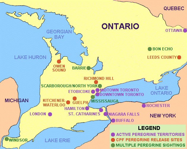 Canadian Peregrine Foundation Southern Ontario Nest Sites